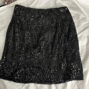 Love on a hanger sequined black skirt
